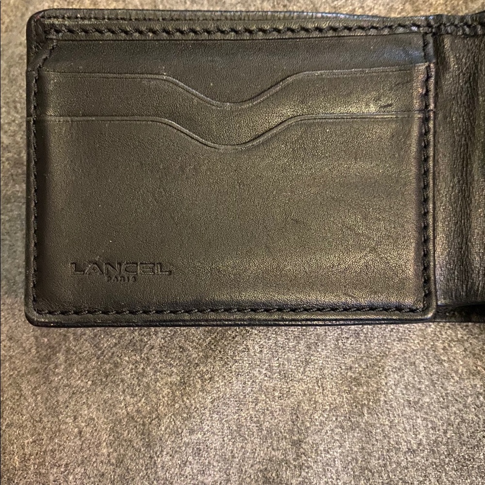 Lancel Paris black leather wallet
